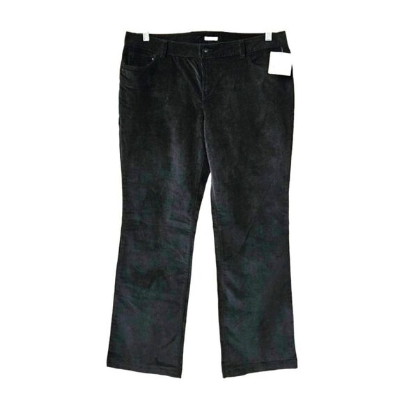 LIZ CLAIBORNE Plus Size Black Stretchy Thin & Soft Courdaroy Pants Sz. 16 - Picture 1 of 16
